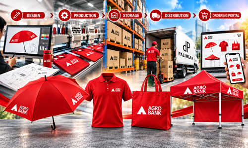 portal screens, branch
                uniforms and merchandise